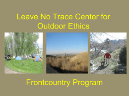 Leave No Trace Frontcountry Program