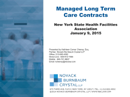 Managed Long Term Care Contracts