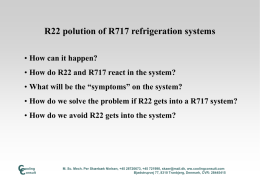 r22 polution of r717 refrigeration plants