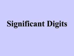 Significant Digits
