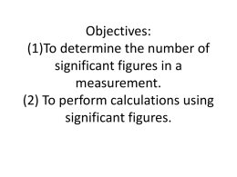 Chapter 1 Section 3: Measurements and Calculations in