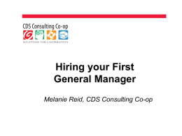 Hiring a General Manager - Food Co