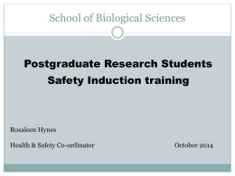 Postgraduate Induction - Queen`s University Belfast