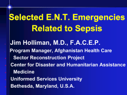 Selected E.N.T. Emergencies Related to Sepsis