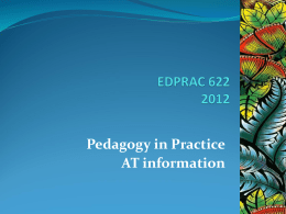 EDPRAC 622 AT information