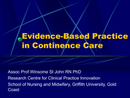 Evidence-Based Practice - New Zealand Continence Association
