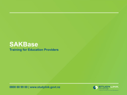 SAKBase training presentation