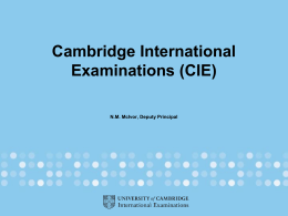 Cambridge International Examinations at Avondale College