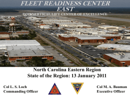 FRC East Presentation - North Carolina`s Eastern Region