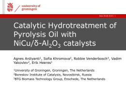 Catalytic Hydrotreatment of Pyrolysis Oil with NiCu/δ