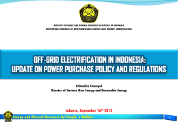 Update on Power Purchase Policy and Regulations