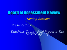 Board of Assessment Review - Dutchess County Government