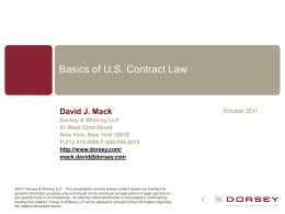Basics of US Contract Law