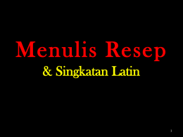 Menulis Resep dan singkatan latin