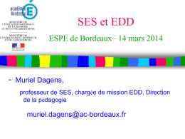 Monter un projet EDD - Les SES dans l`Académie de Bordeaux
