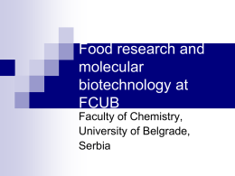Food research and molecular biotechnology at FCUB - fcub