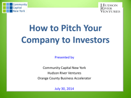 OCBA How to Pitch Your Company to Investors
