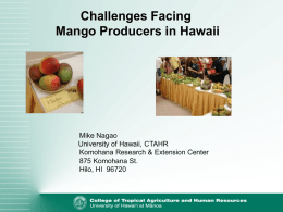 Mango Festival power point - Hawaii Tropical Fruit Growers