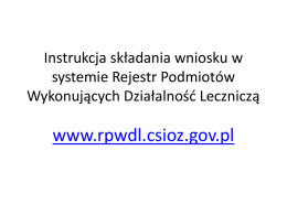 Instrukcja składania wniosku w systemie RPWDL
