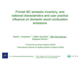 Finnish BC Emissions Inventory & Comparison with Other