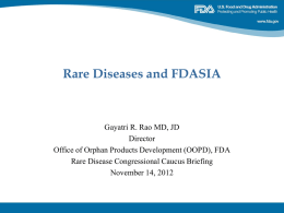 FDASIA - Rare Disease Legislative Advocates