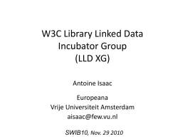 W3C Library Linked Data Incubator Group