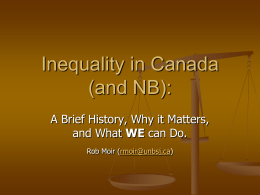 Inequality in Canada (and NB):