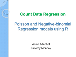 Count Data Regression Poisson, Negative