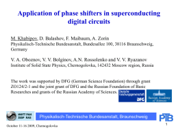 Marat Khabipov. Application of phase shifters in superconducting