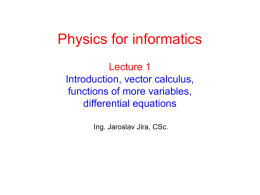 Introduction, vectors and functions