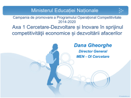 Prezentare Axa 1 CDI - Ministerul Educatiei Nationale
