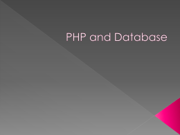 PHP and Database