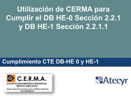 Utilización de CERMA para Cumplir el DB HE-0 y DB HE-1