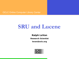 SRU and Lucene