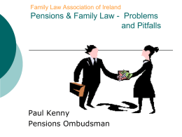 Family Law and Pensions - The Pensions Ombudsman