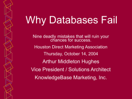 Why Databases Fail - Database marketing Institute