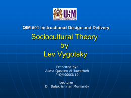 Sociocultural Theory by Lev Vygotsky