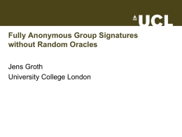 Group signature - UCL Computer Science