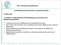 18 Deutsches Kartellrecht Missbrauchskontrolle - Max