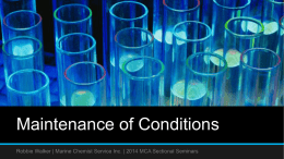 Maintenance of Conditions - Marine Chemist Association
