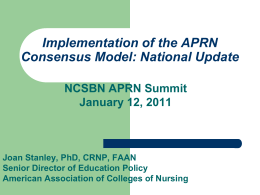 The APRN Consensus Model - National Council of State Boards of