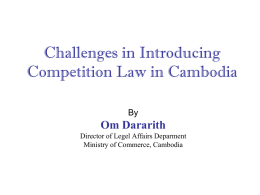 Preparation of Competition Law in Cambodia