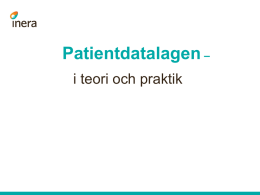 Presentation om patientdatalagen