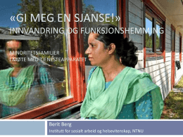 Professor Berit Berg, Institutt for sosialt arbeid og