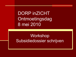 Powerpointpresentatie workshop subsidies