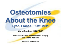 Osteotomies About the Knee