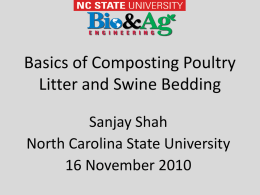 Basics of Composting Poultry Litter and Swine Bedding