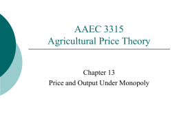 Price and Output Under Monopoly