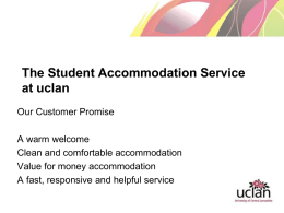 The Student Accommodation Service at uclan