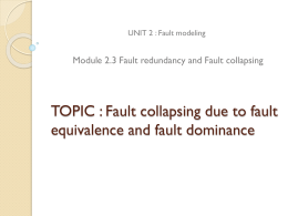 TOPIC : Fault collapsing with fault equivalence and